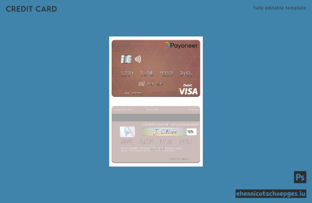 USA Payoneer Visa Debitkarte – Beispielvorschau